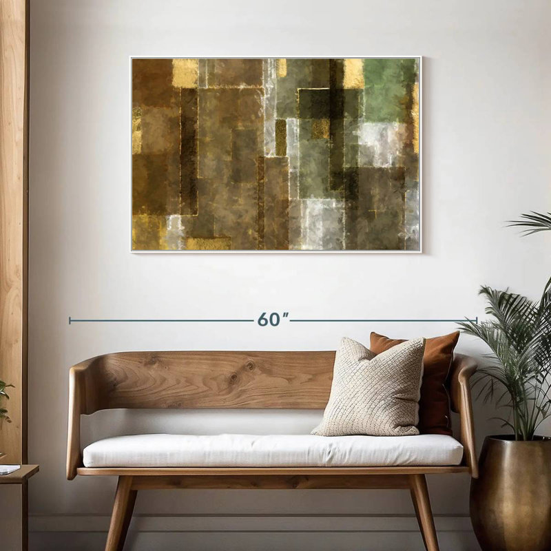 Neema géométrique, Cadre flottant blanc, 43 po x 29 po
