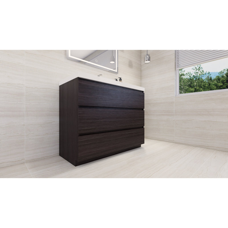 Ensemble de meuble-lavabo simple 42 po Hargrave, Chêne gris foncé