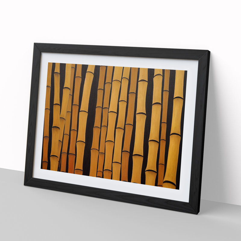 Contemporary Bamboo Forest - Framed Print, Black, 25cm H x 34cm W x 2cm D