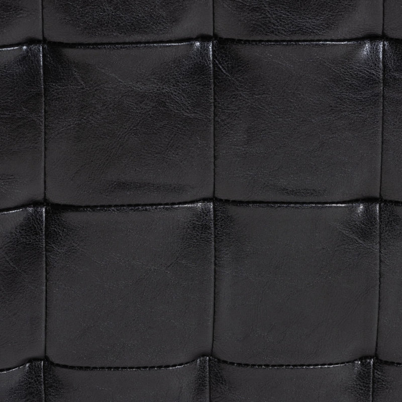 Repose-pieds carré en similicuir Richardson noir, H 14,5 po x l 14,1 po x P 14,1 po, Similicuir noir