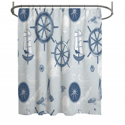 Nautical Shower Curtain -  coastal Bathroom Decor