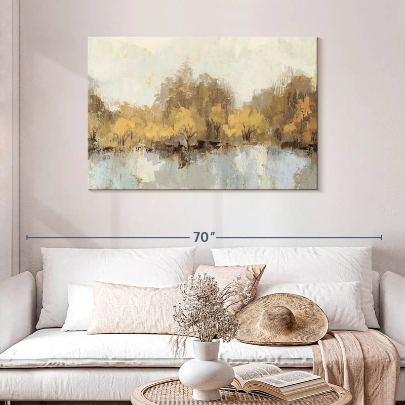 Avery, rivière d'automne, reflet doré, H 30 po x l 45 po