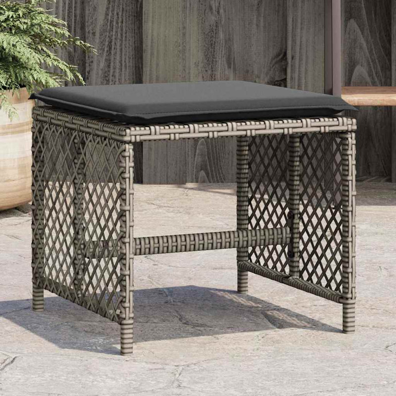 Outdoor Ottoman, Dark Grey, Grey