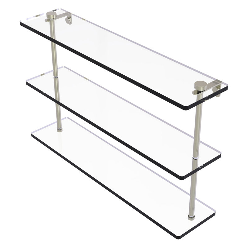 Gober 3 Piece Tiered Shelf, 22", Polished Nickel