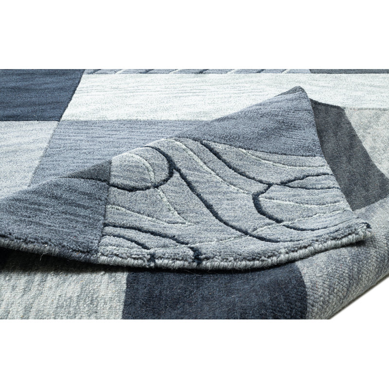 Hand Knotted Wool Grey Indoor Rug, Rectangle 190 x 290cm