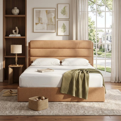 Upholstered Lift-Up Storage Platform Bed