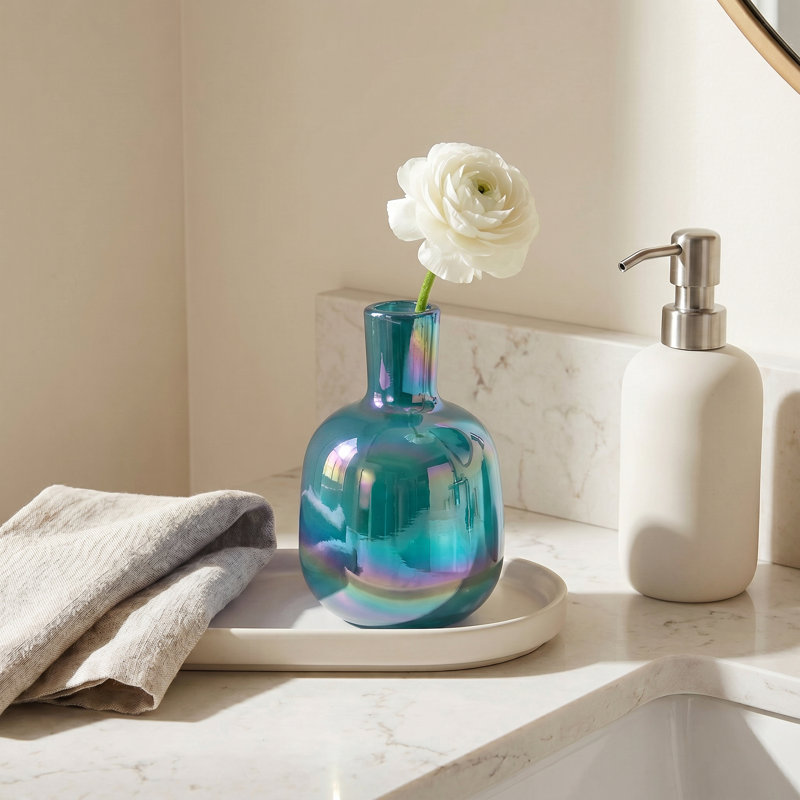 Vase en verre 5 "Opaline, Bleu / gris