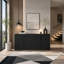 Buffet 62,6 po avec rangement, buffet à 4 portes avec tablettes, crédence en bois d'ingénierie, bar et meuble télé-297483711