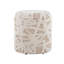 Repose-pieds de rangement 18 po en laine beige Acro avec motif texturé à poils longs