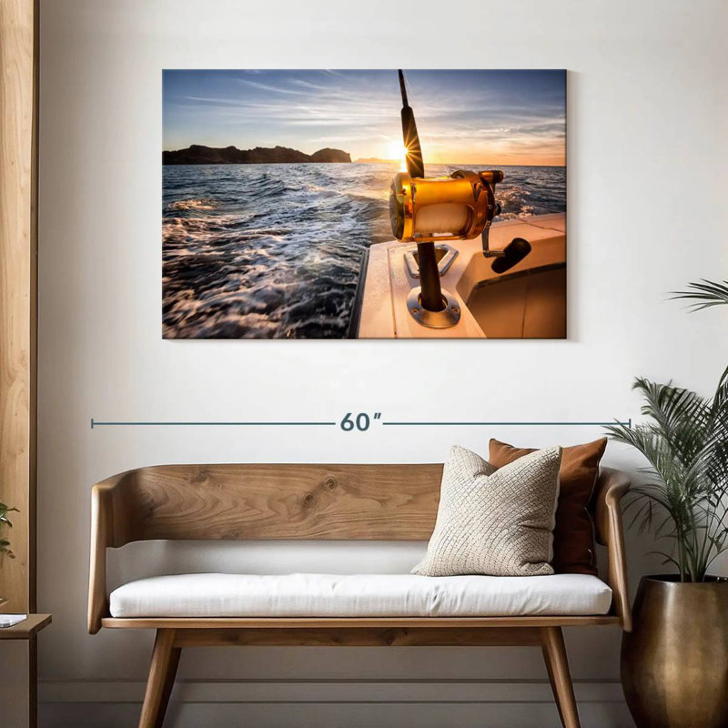 Pêche en haute mer à Senne, H 30 po x l 45 po