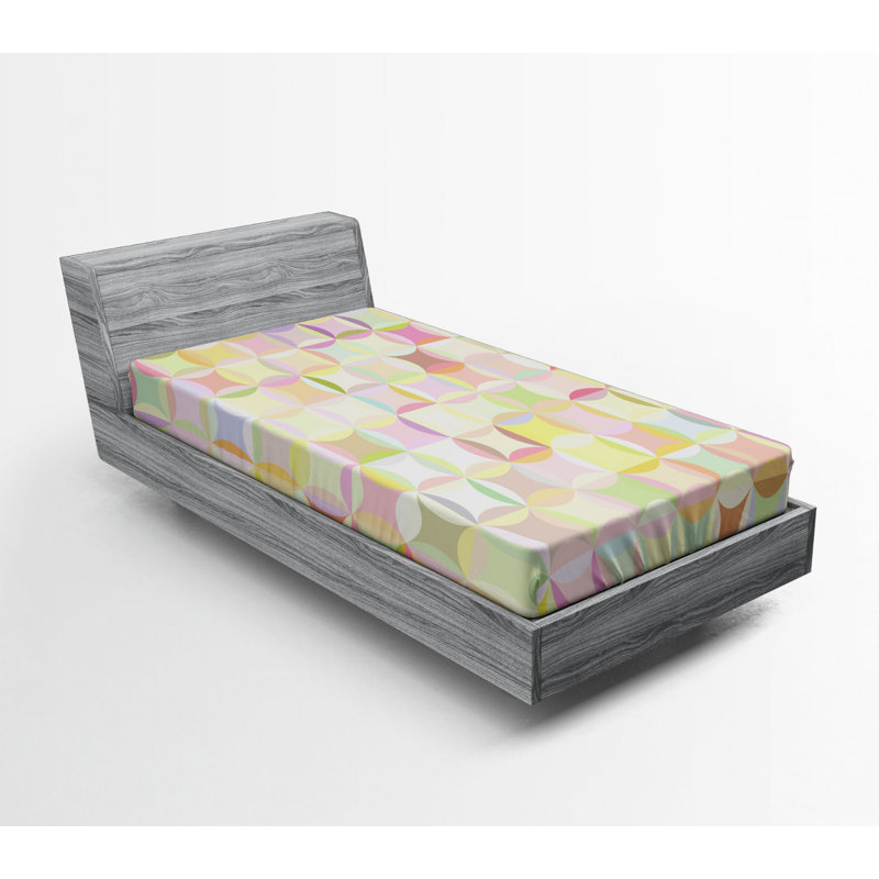 Microfiber Geometric Fitted Sheet, Twin Fitted Sheet
