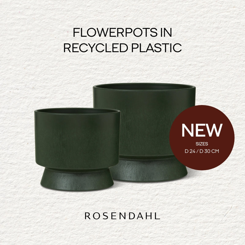 Recycled Planter, Green, 10.4" H x 11.8" W x 11.8" D