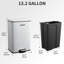 Grande poubelle en acier inoxydable de 13 gallons avec couvercle silencieux à fermeture douce pour le bureau du salon-128908135