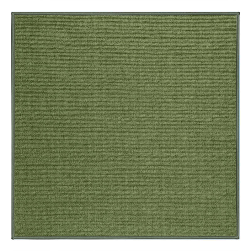 Machine Washable Solid Green Area Rug, Square 8'