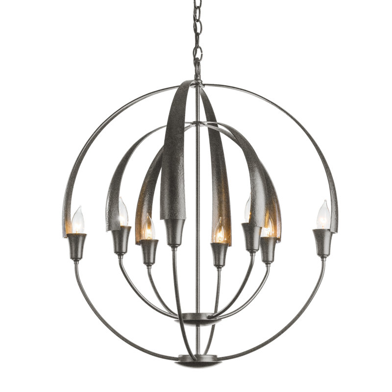 Cirque 8 - Light Globe Chandelier, Natural Iron