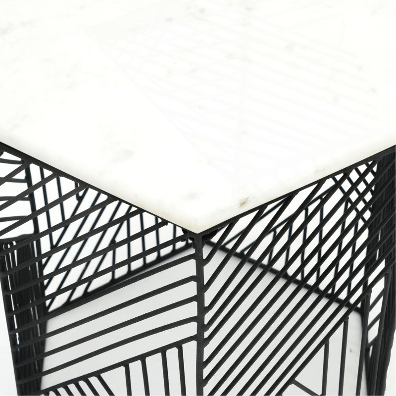 Ensemble de 2 tables d'appoint en marbre Hexagon