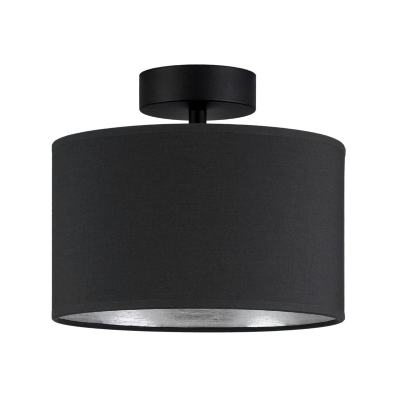 Tres Fabric Flush Mount, Anthracite/Silver, 20cm H x 45cm W x 45cm D