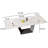 63"-95"Extendable Dining Table For 6-10,White Glossy Sintered Stone Tabletop, Modern Kitchen Table with black Steel Legs