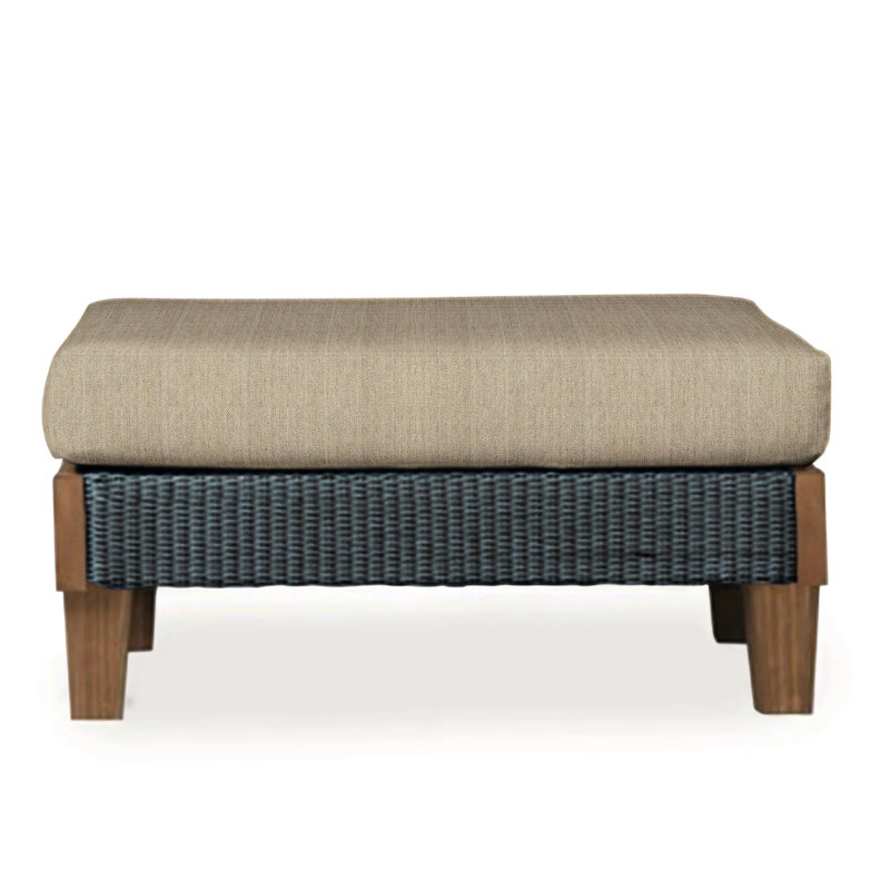 Catalina Outdoor Ottoman, Remy Pebble, White