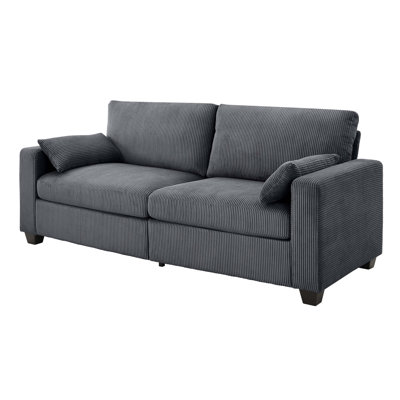 Modern Loveseat Sofa For Living Room, Removable Cover, Spring Cushions, Solid Wood Frame, Wide Armrest For Small Space