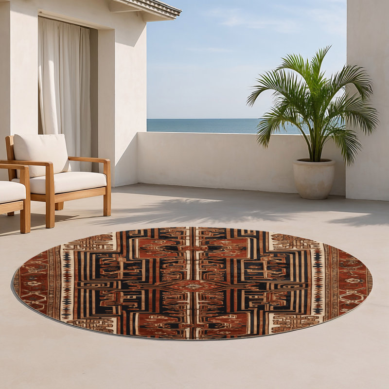 Tapis intérieur et extérieur ArtDeco, Rond 5 pi