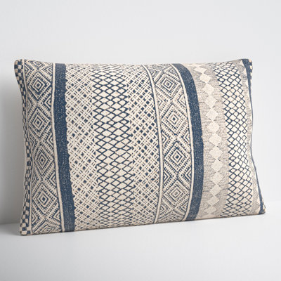 Zetta Geometric Cotton Lumbar Throw Pillow