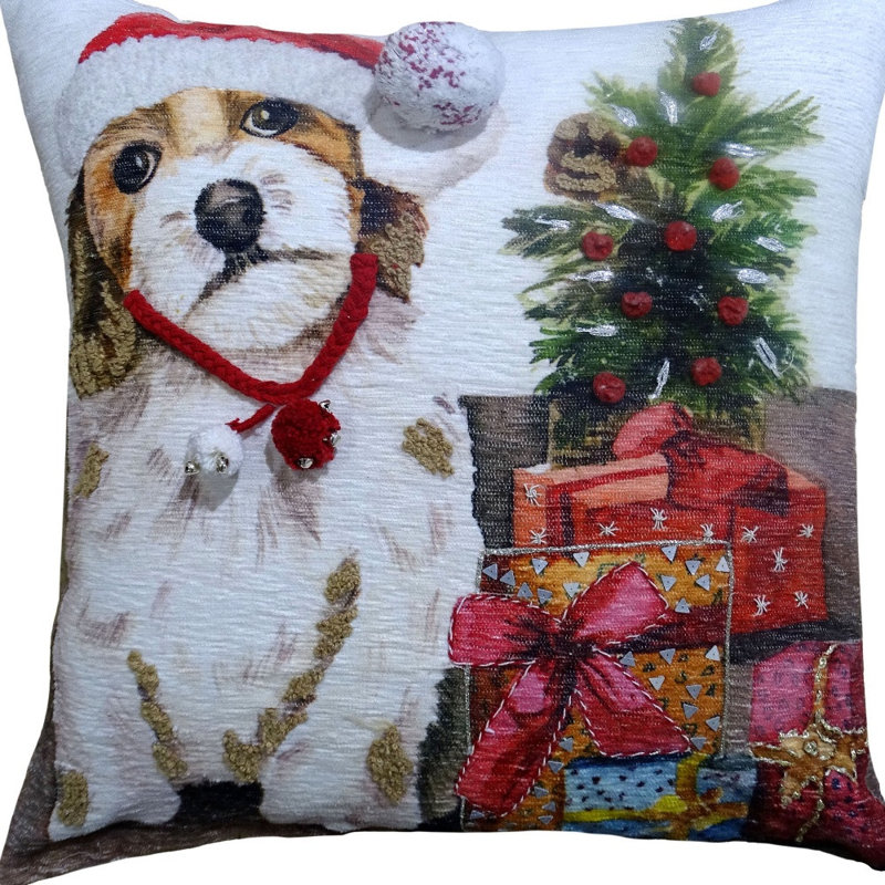 Pom-poms Cotton Blend Throw Pillow