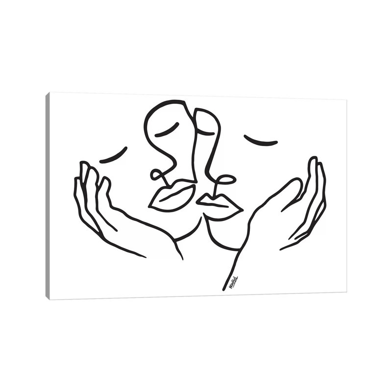 Touching by Ninhol - Wrapped Canvas Print, 66.04 cm H x 45.72 cm W x 1.91 cm D