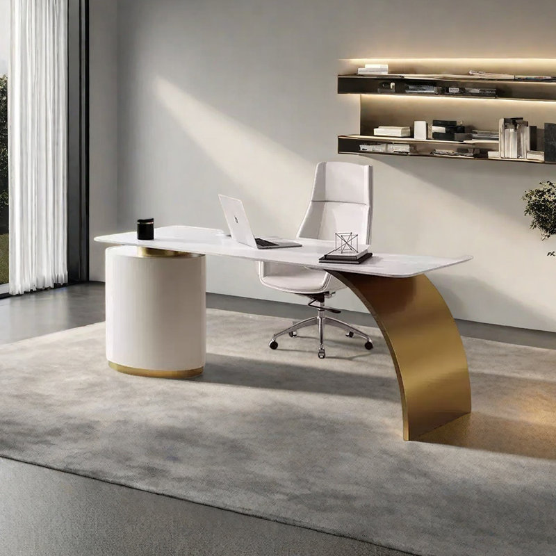 Deckert, H 29,53 po x l 70,87 po x P 27,56 po, Doré / Blanc