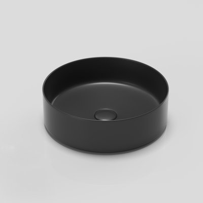 Ceramic Vessel Bathroom Counter Basin - Matte Black, 4.83 In. Height, Fashionable Art Sink Softly Rounded Corners, 7.1 Package Height