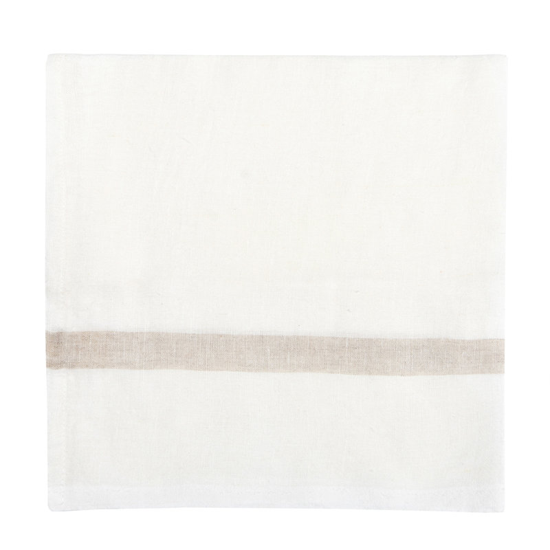 Laundered Linen Square, White/Natural