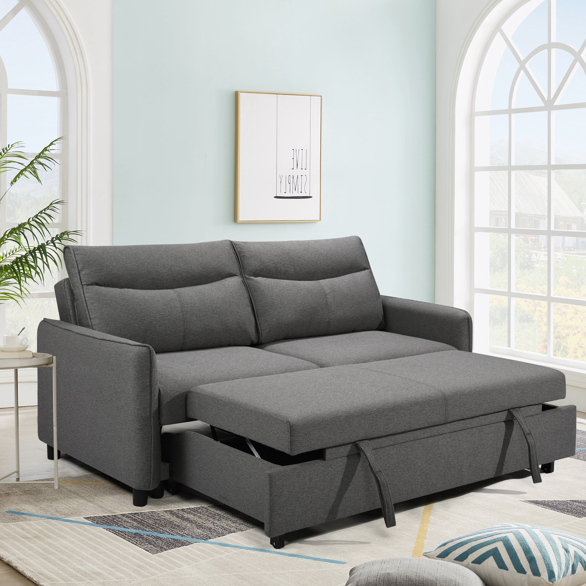 Upholstered sofa outlet bed