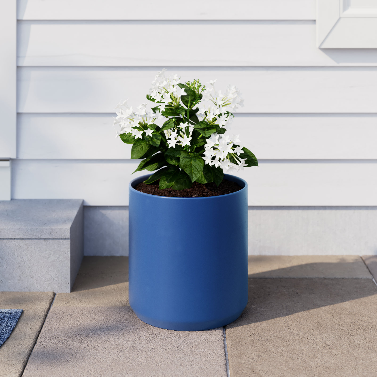 Parsons Ceramic Pot Planter, 10" H x 10.75" W x 10.75" D, Blue