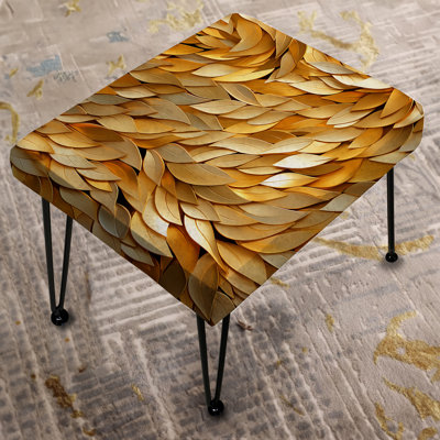 Gold Fish Scales - Marble Rectangle Ottoman