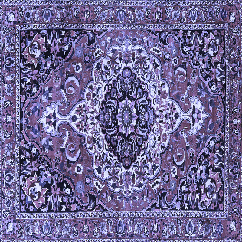 Tapis oriental en laine / polyester tissé à la machine en mauve, Carré 4 pi