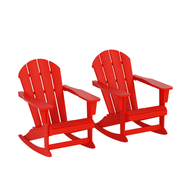 Laguna Rocking Outdoor Adirondack Chair, Red