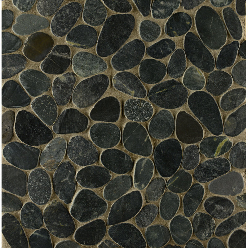 Hemisphere Random Sized Natural Stone Pebble Mosaic Wall Tile