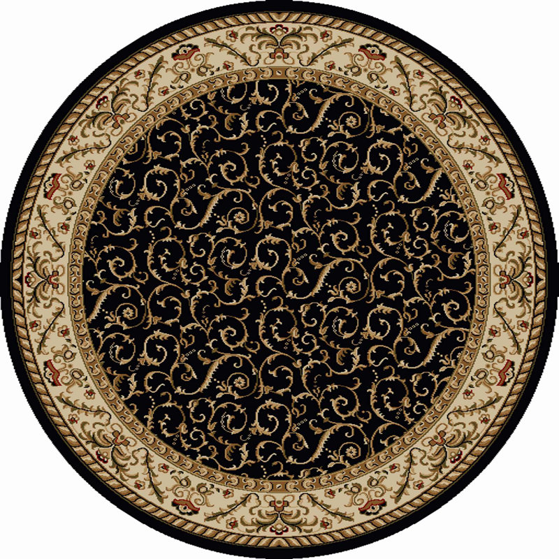 Tapis noir , Rond 8 pi