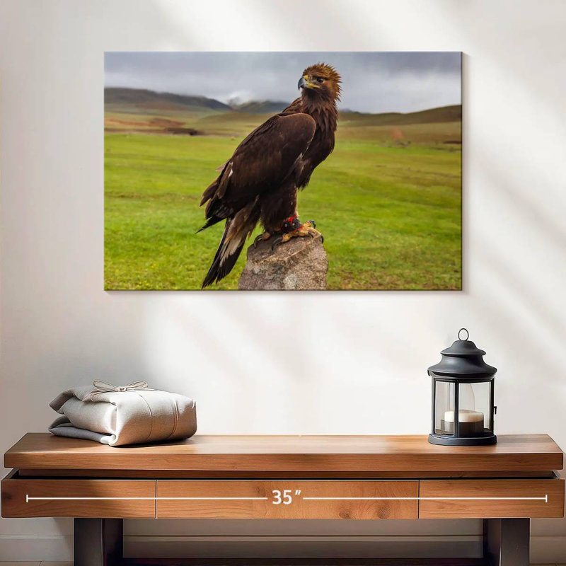 Brampt Eagle On Stone, 16" H x 24" W