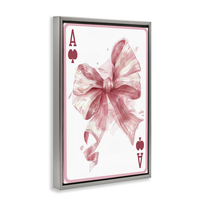 Cadre flottant Pastel Bow, H 31 po x l 21 po, Cadre flottant gris lustré