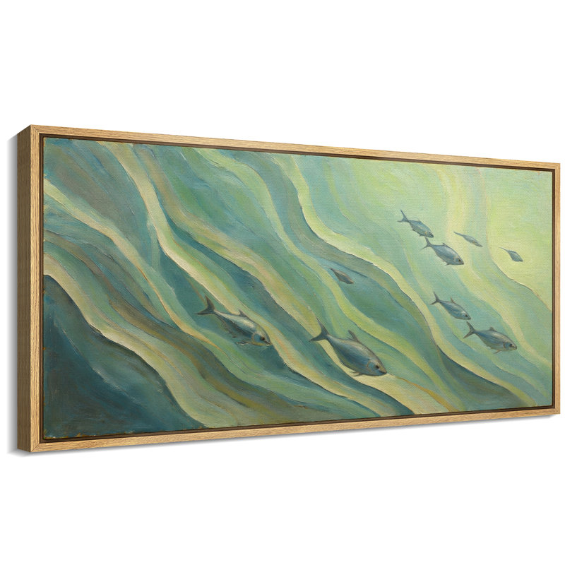 "Coastal Fish School", "Ocean courant", très grandes photos, impression sur toile, H 30 po x l 60 po x P 1,5 po, Natural