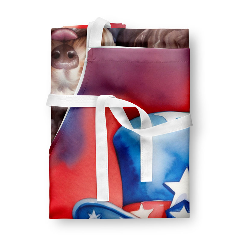 Patriotic American Apron, Light Brown Poodle