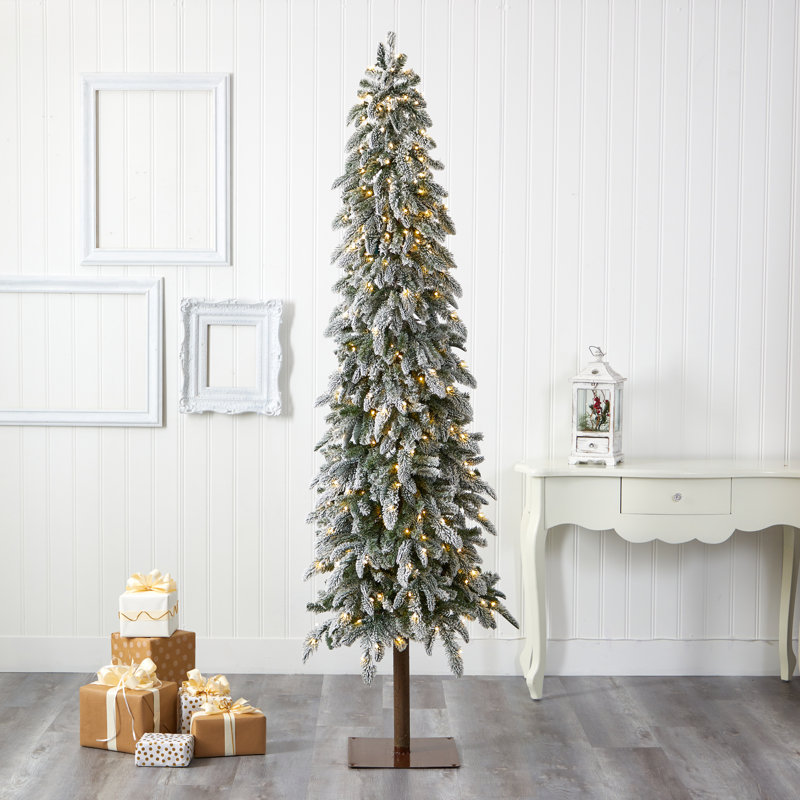 Lighted Artificial Pine Christmas Tree, 7.5' H