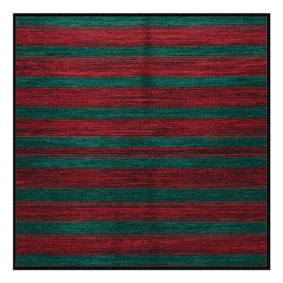 Machine Washable Horizontal Stripes Green Area Rug