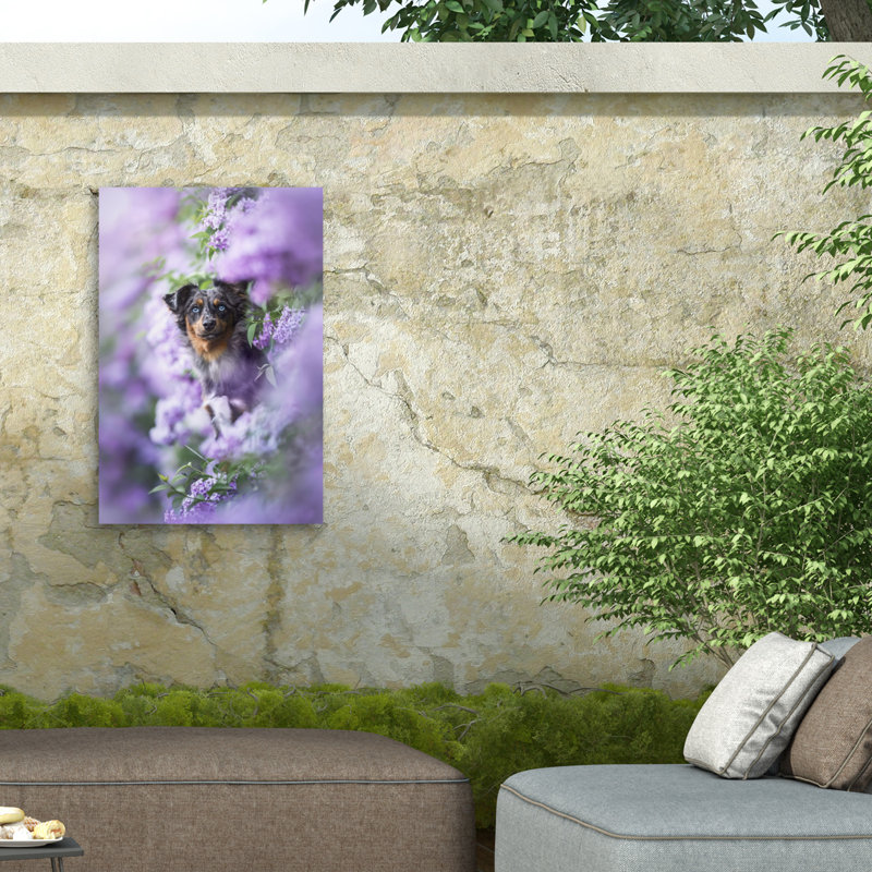 Toile pour l'extérieur Natalie Grosse Lilac Pup, H 19 po x l 12 po