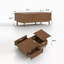 Table basse 51 po Mid Century Modern