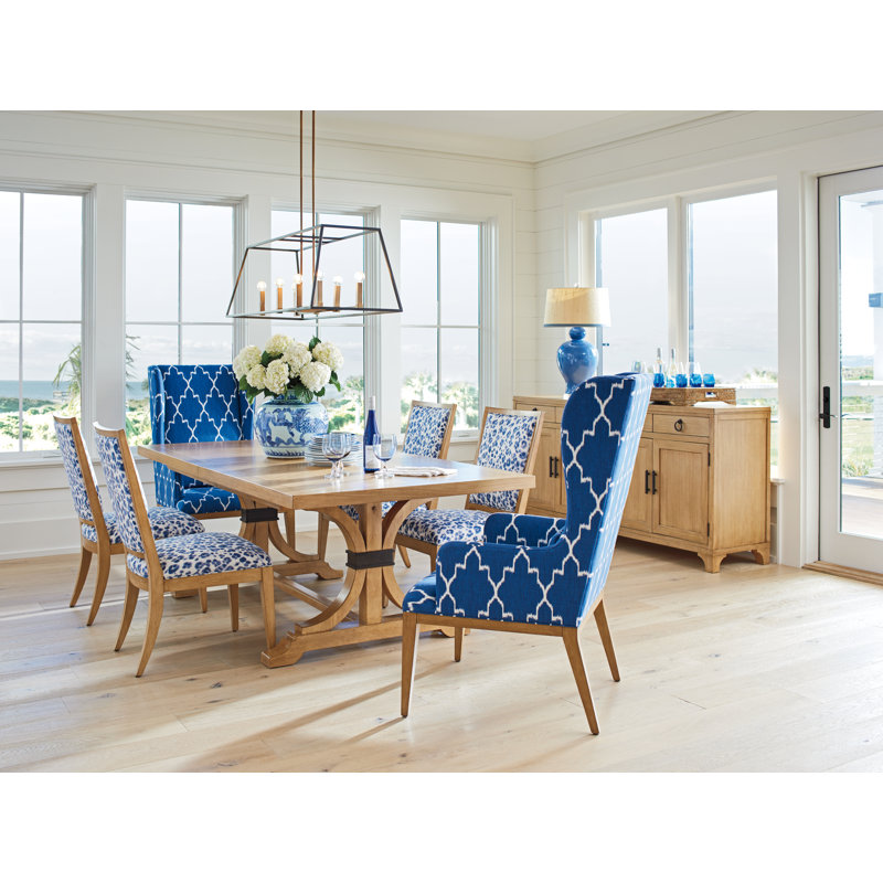 Newport 19'' H Upholstered Armchair, Cotton Blue, Sandstone