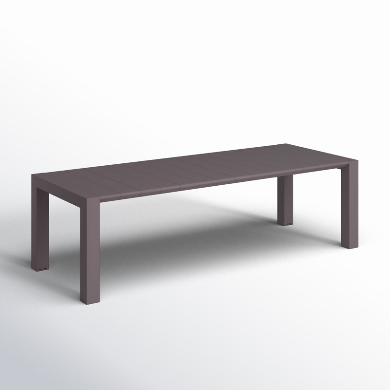 Farrah Rectangular Metal Outdoor Dining Table , in. W 39'' in. D, 39" W x 102" L x 29.5" H, Rattan Brown