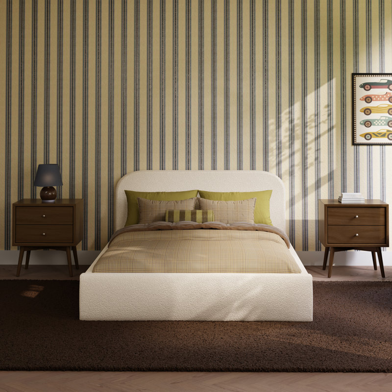 Nara Twin Bed, Performance Ivory Boucle, Full