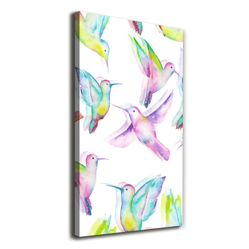 Colourful Hummingbirds - Wrapped Canvas Print